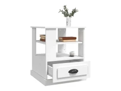 Mesa auxiliar madera contrachapada blanco 50x50x60 cm