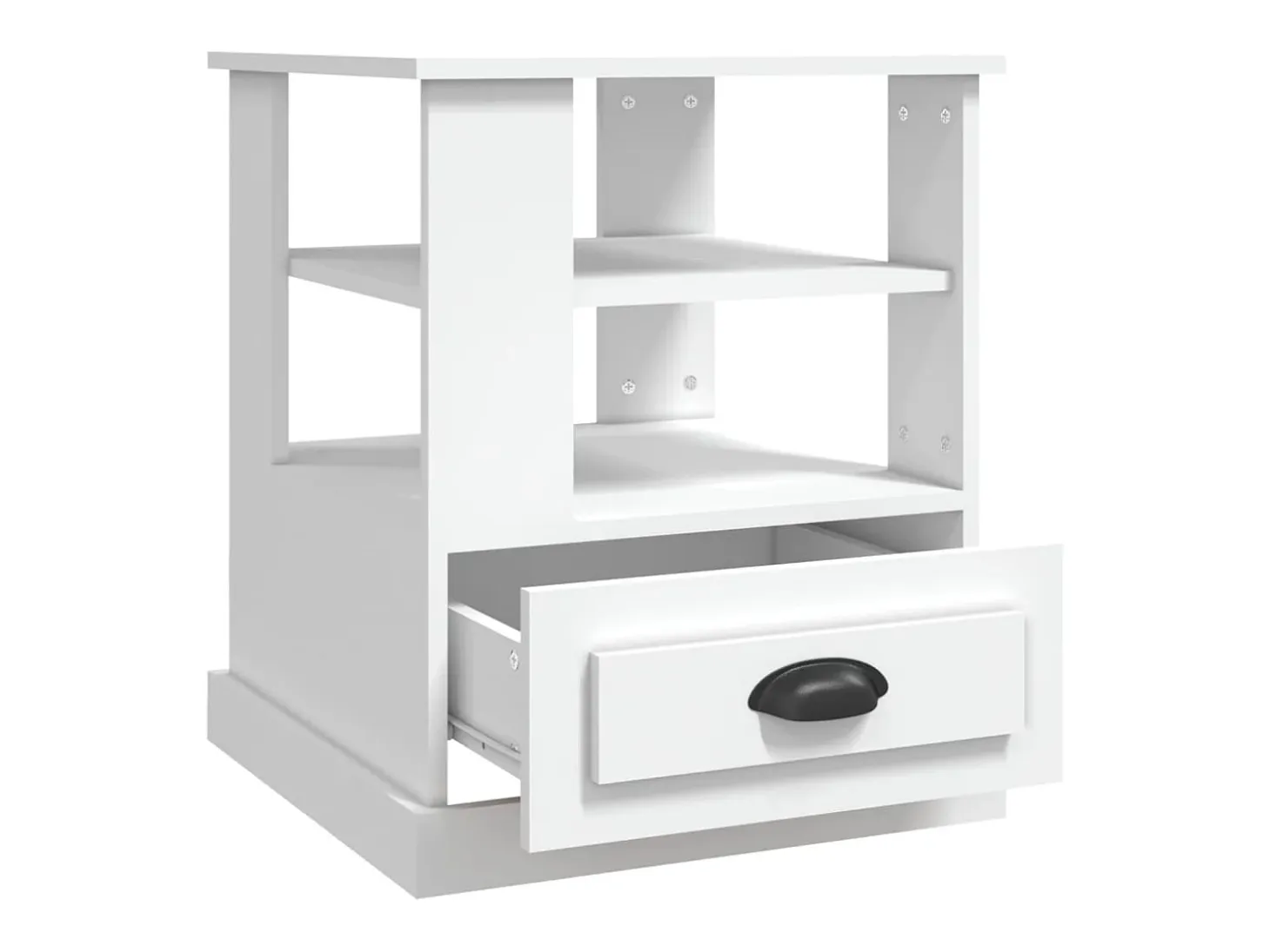 Mesa auxiliar madera contrachapada blanco 50x50x60 cm