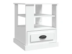 Mesa auxiliar madera contrachapada blanco 50x50x60 cm