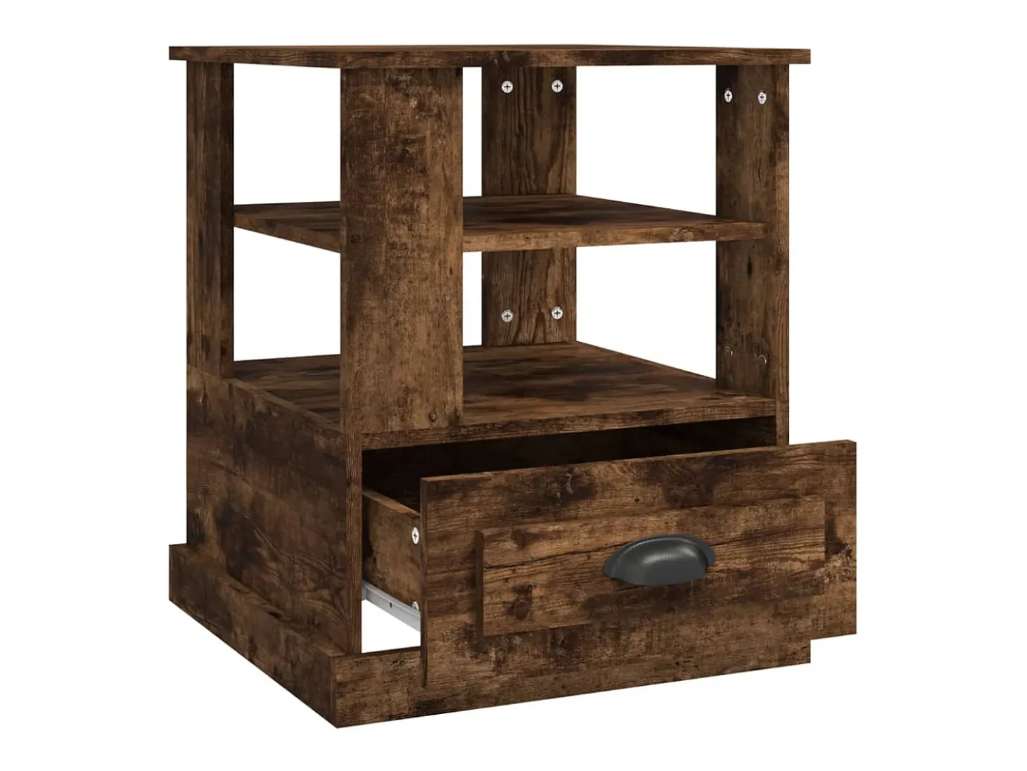 Mesa auxiliar madera contrachapada roble ahumado 50x50x60 cm