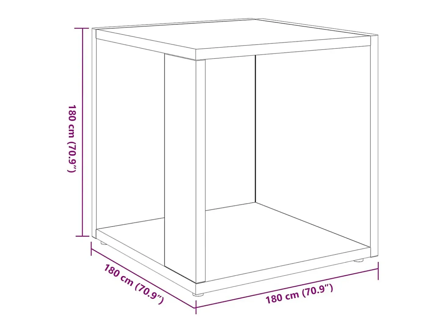 Mesa auxiliar madera contrachapada gris Sonoma 33x33x34,5 cm