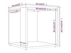 Mesa auxiliar madera contrachapada gris Sonoma 33x33x34,5 cm