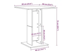 Mesa auxiliar madera contrachapada roble ahumado 70x35x55 cm
