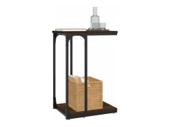 Mesa auxiliar madera contrachapada marrón roble 40x30x60 cm