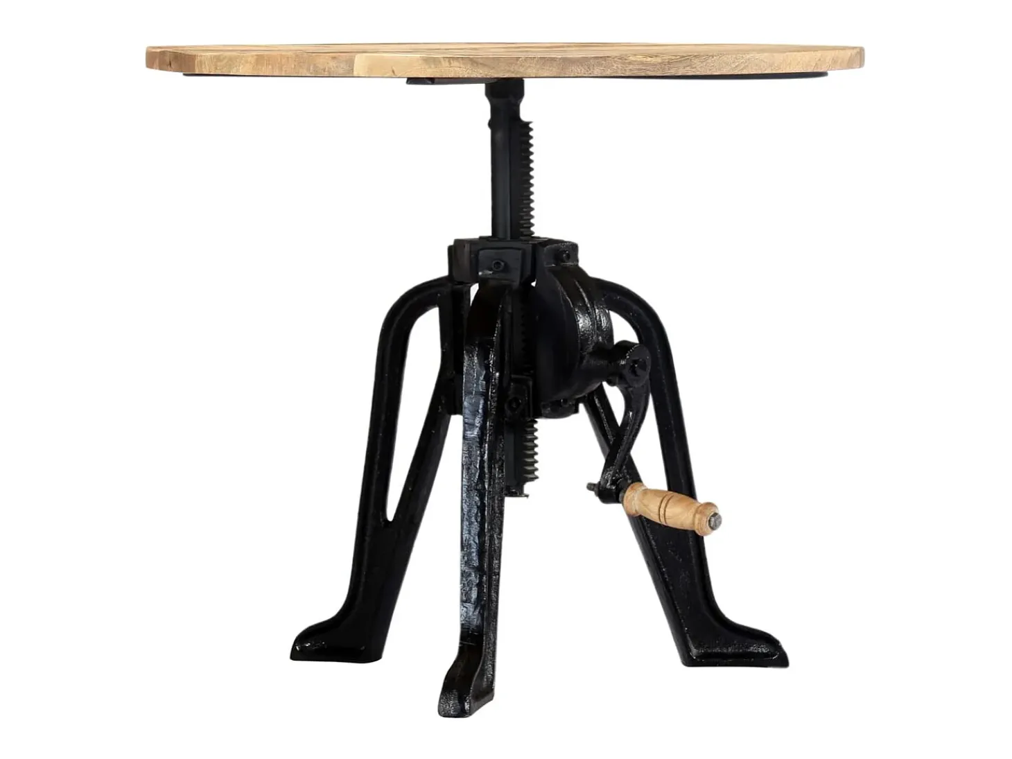 Mesa auxiliar madera de mango y hierro fundido 60x(46-63) cm ES236350