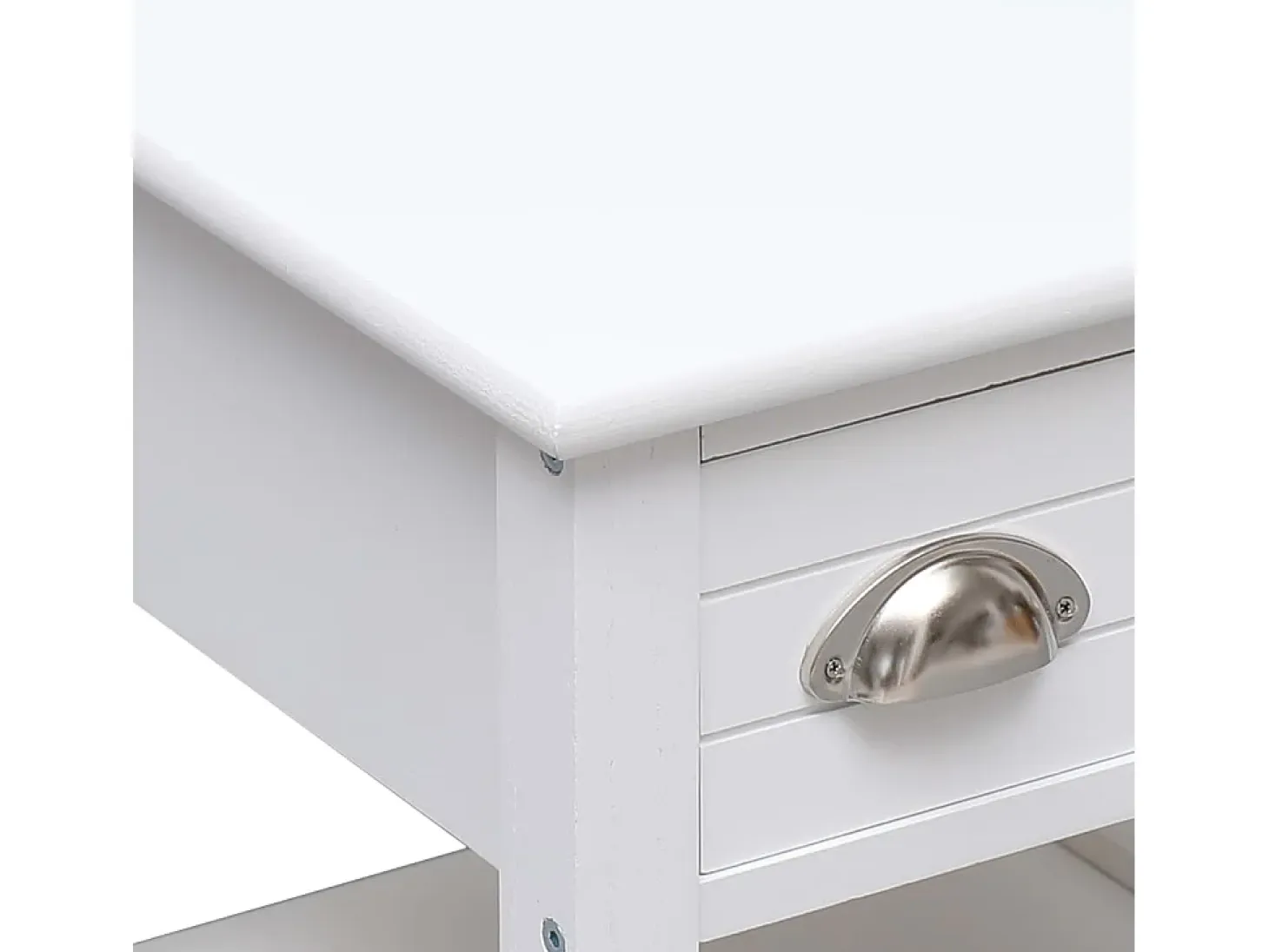 Mesa auxiliar madera de Paulownia blanco 40x40x40 cm