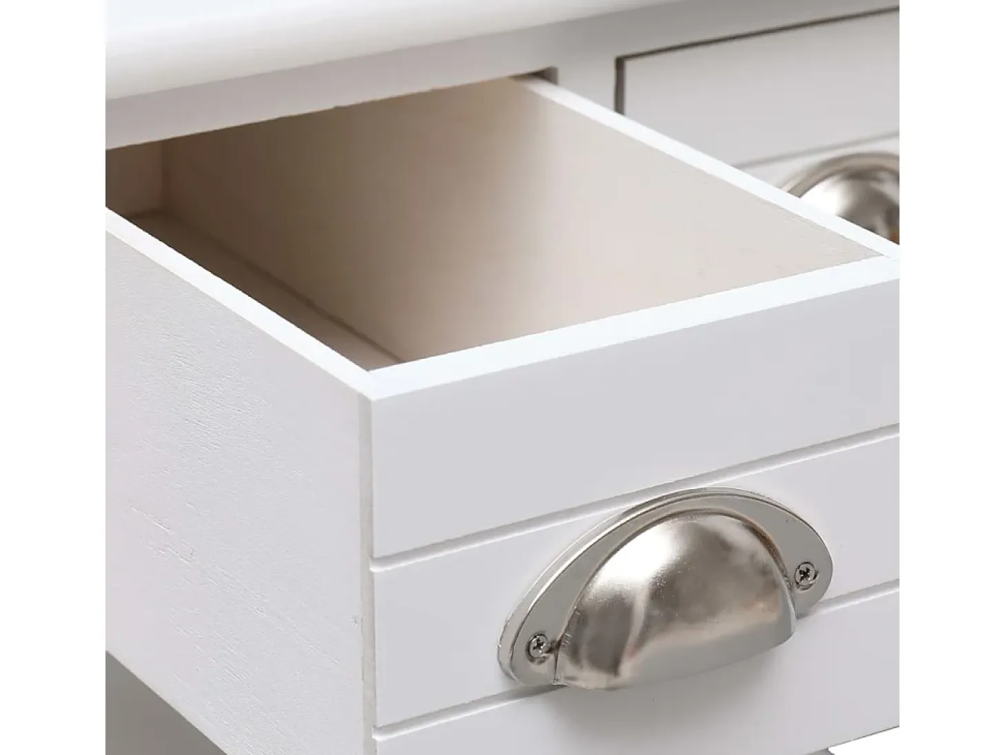 Mesa auxiliar madera de Paulownia blanco 40x40x40 cm