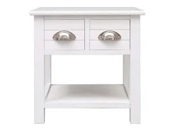 Mesa auxiliar madera de Paulownia blanco 40x40x40 cm