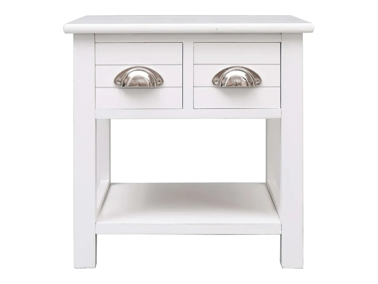 Mesa auxiliar madera de Paulownia blanco 40x40x40 cm