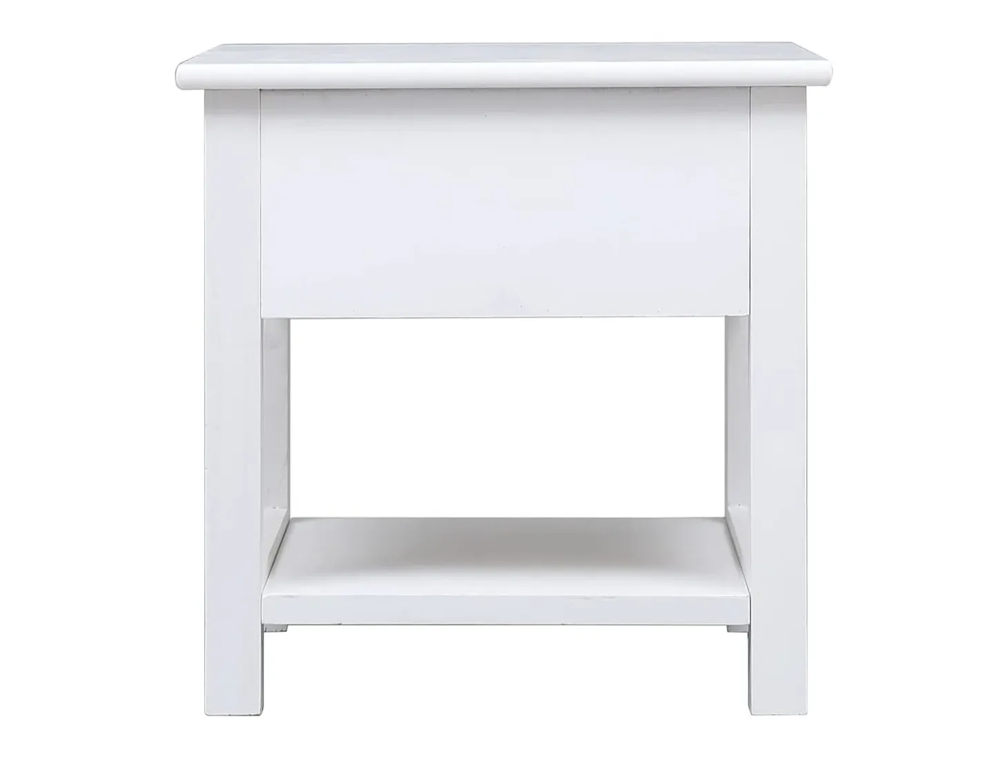 Mesa auxiliar madera de Paulownia blanco 40x40x40 cm