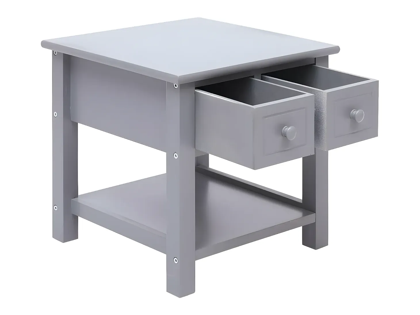 Mesa auxiliar madera de Paulownia gris 40x40x40 cm