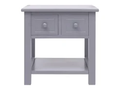 Mesa auxiliar madera de Paulownia gris 40x40x40 cm