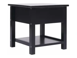 Mesa auxiliar madera de Paulownia negro 40x40x40 cm