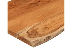 Mesa auxiliar madera maciza acacia borde natural 40x40x2,5 cm