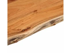Mesa auxiliar madera maciza acacia borde natural 40x40x2,5 cm