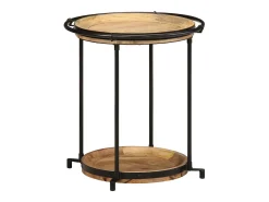 Mesa auxiliar madera maciza de mango Ø55x60 cm