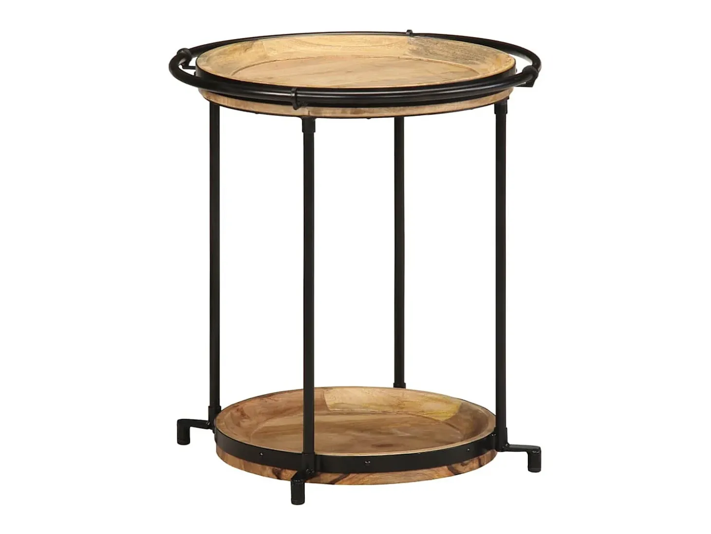 Mesa auxiliar madera maciza de mango Ø55x60 cm