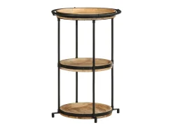 Mesa auxiliar madera maciza de mango Ø55x83 cm