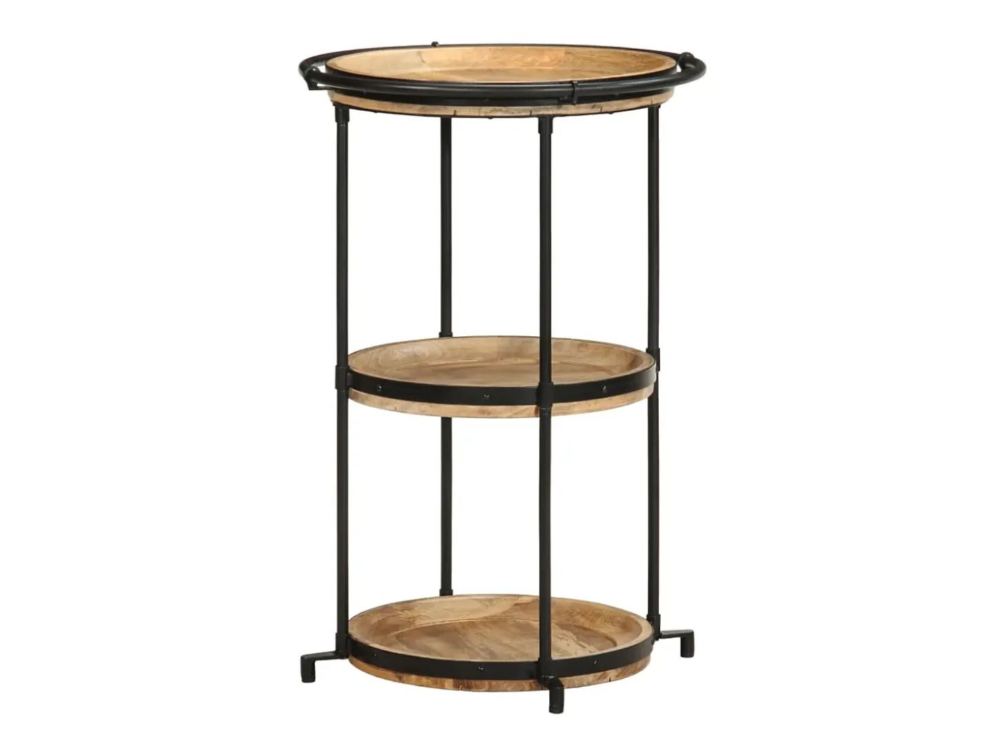 Mesa auxiliar madera maciza de mango Ø55x83 cm