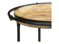 Mesa auxiliar madera maciza de mango Ø55x83 cm