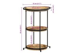 Mesa auxiliar madera maciza de mango Ø55x83 cm