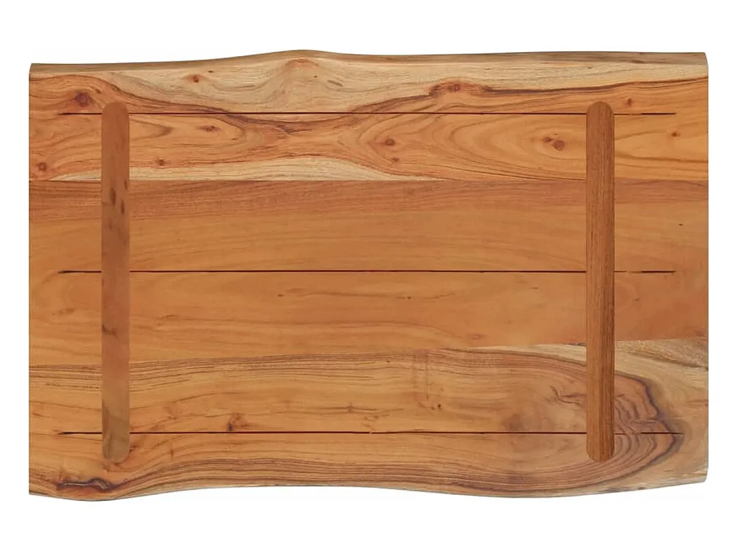 Mesa auxiliar madera maciza acacia borde natural 60x40x2,5 cm