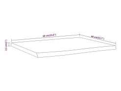 Mesa auxiliar madera maciza acacia borde natural 60x40x2,5 cm