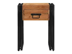 Mesa Auxiliar Marrón 40 x 40 x 50 cm madera maciza de acacia