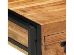 Mesa Auxiliar Marrón 40 x 40 x 50 cm madera maciza de acacia