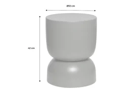 Mesa auxiliar, mesa lateral de sofá, mesita metálica efecto brillante