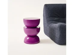 Mesa auxiliar, mesita metal efecto glassy violeta