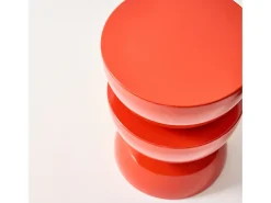 Mesa auxiliar, mesita metal efecto glassy coral