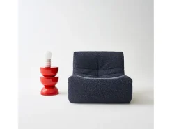 Mesa auxiliar, mesita metal efecto glassy coral