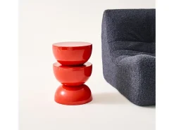 Mesa auxiliar, mesita metal efecto glassy coral
