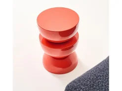 Mesa auxiliar, mesita metal efecto glassy coral