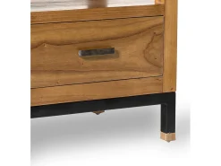 Mesa auxiliar Mindy madera maciza clara 1 cajón Zandhu 50 cm