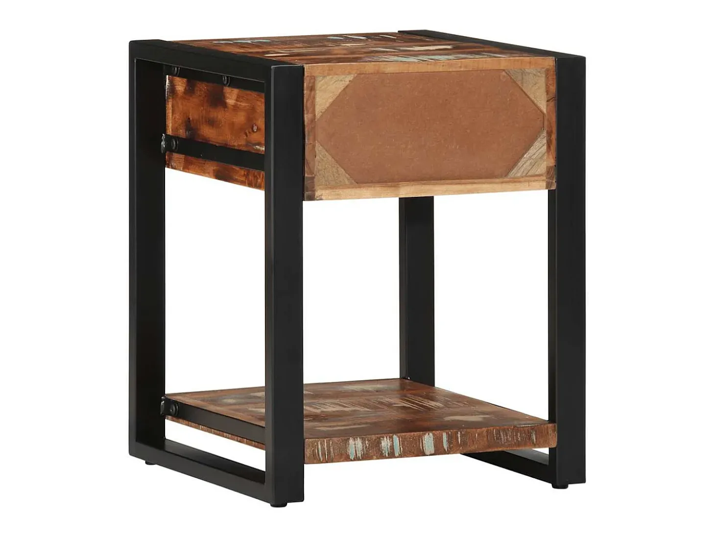 Mesa auxiliar multicolor 40x40x50 cm madera maciza reciclada