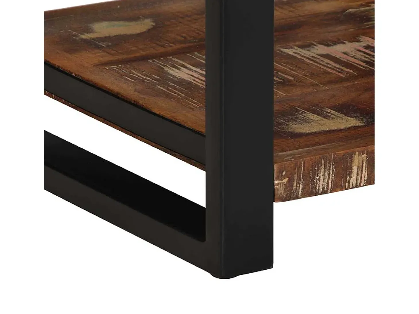 Mesa auxiliar multicolor 40x40x50 cm madera maciza reciclada
