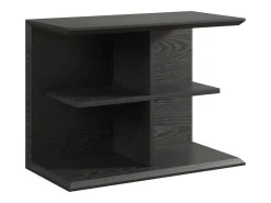 Mesa auxiliar negra para sala de estar, mesa auxiliar de 3 niveles con almacenamiento, mesa de noche moderna para dormitorio