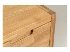 Mesa auxiliar Nelson de roble macizo con 2 cajones 48 cm
