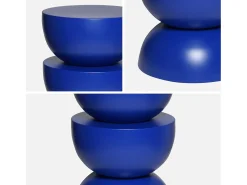 Mesa auxiliar o mesita de metal azul