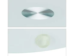 Mesa auxiliar redonda 43 cm de diámetro cristal blanco 13_0002680