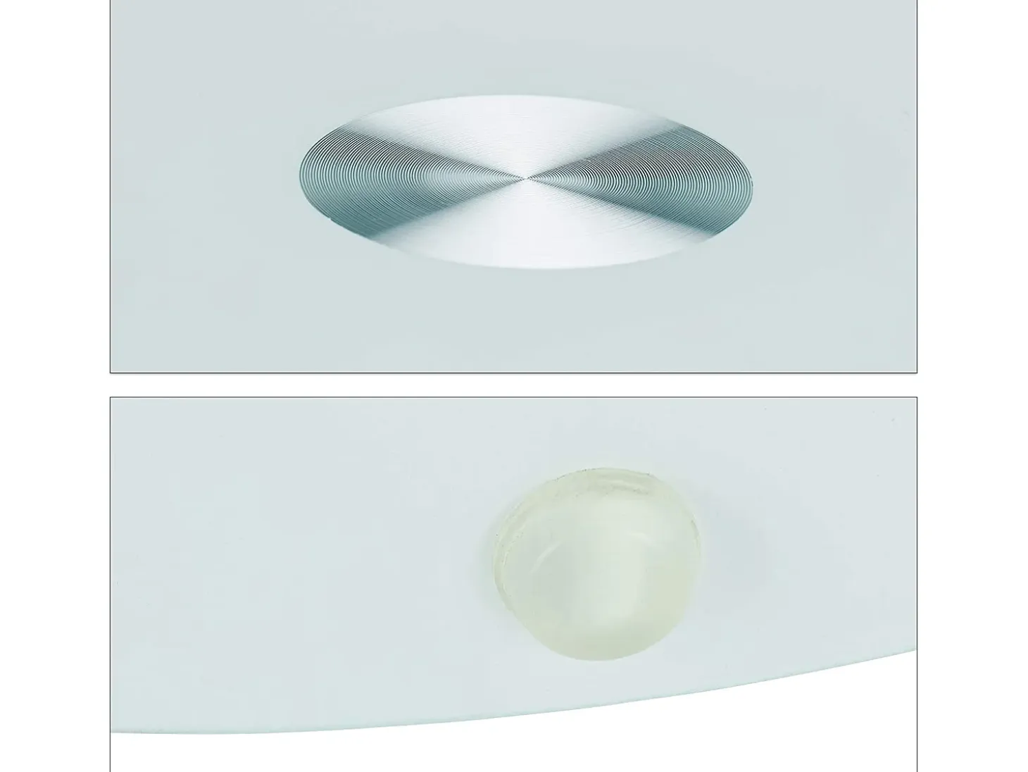 Mesa auxiliar redonda 43 cm de diámetro cristal blanco 13_0002680