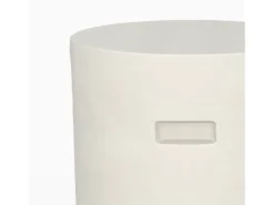 Mesa auxiliar redonda blanca de fibra de arcilla efecto cemento D35 cm - Santorini