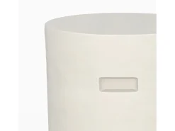 Mesa auxiliar redonda blanca de fibra de arcilla efecto cemento D35 cm - Santorini