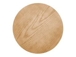 Mesa auxiliar redonda con chapa de madera maciza MOLENE