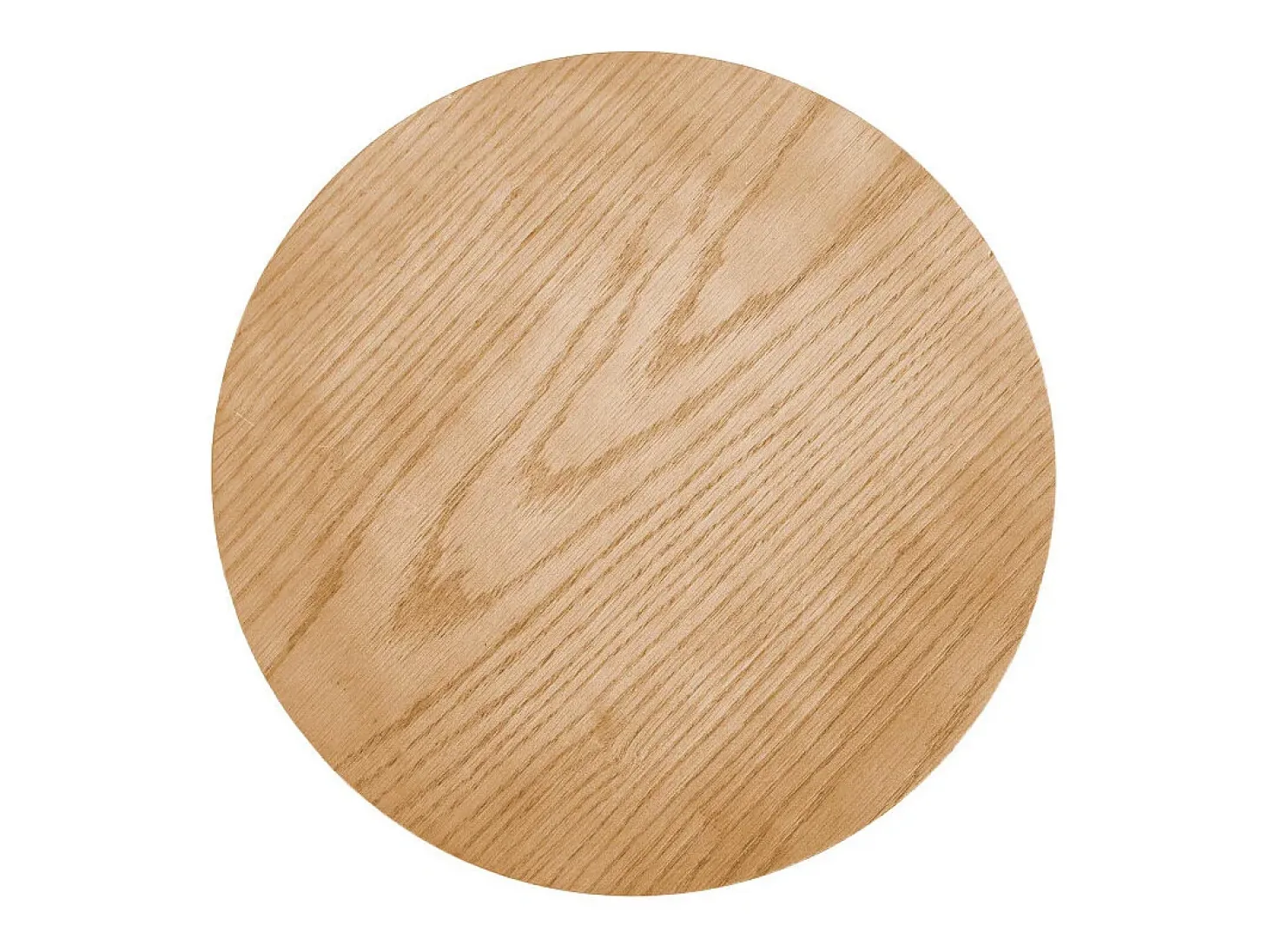 Mesa auxiliar redonda con chapa de madera maciza MOLENE
