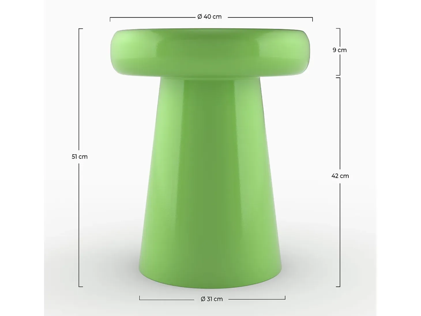 Mesa auxiliar redonda de metal verde - Anouk