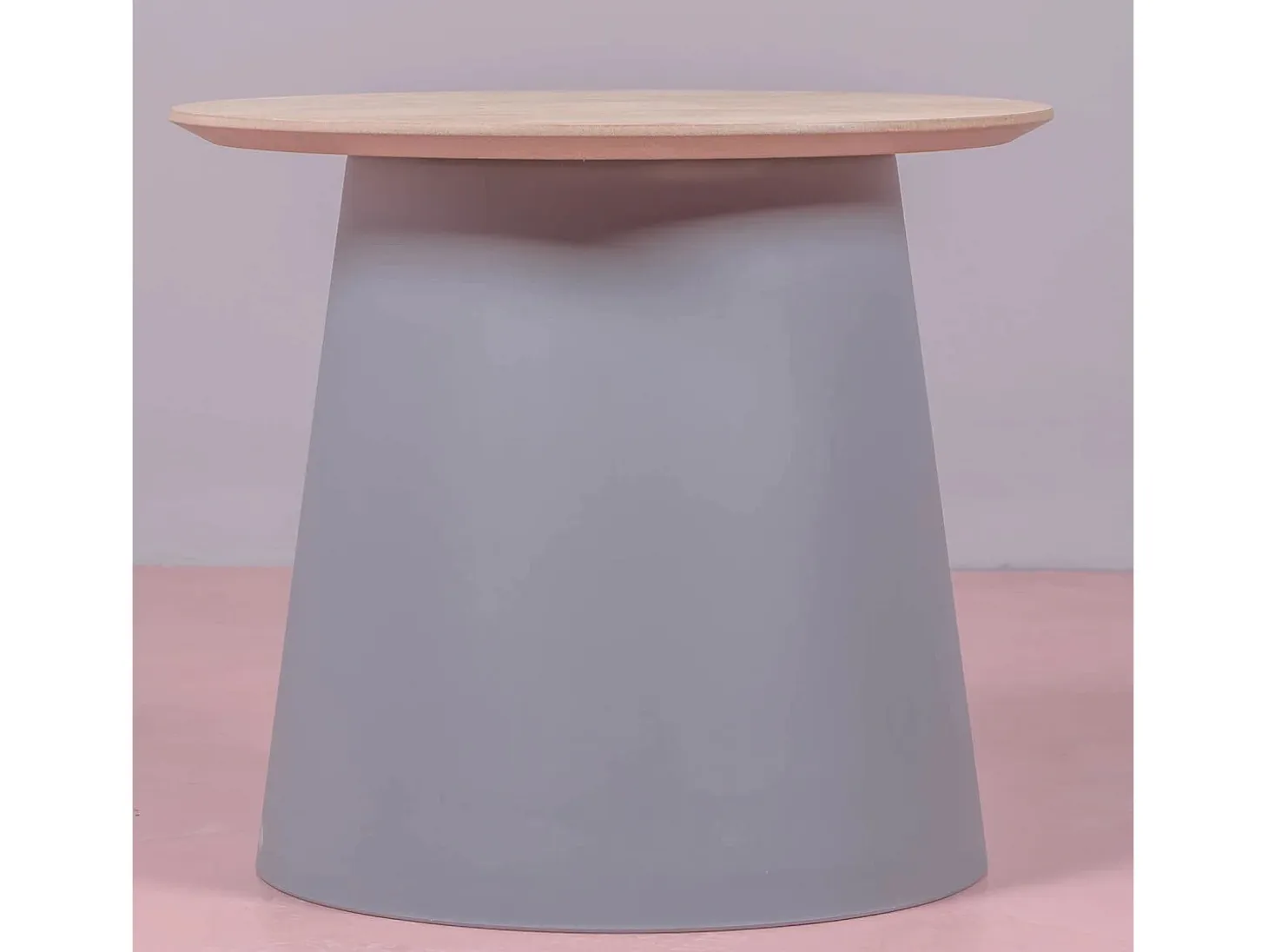 Mesa auxiliar redonda en madera de roble (50cm) - Norway - Gris
