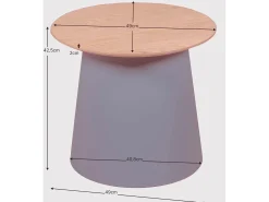 Mesa auxiliar redonda en madera de roble (50cm) - Norway - Gris